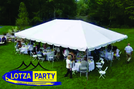 backyard tent rental by Lotza Party